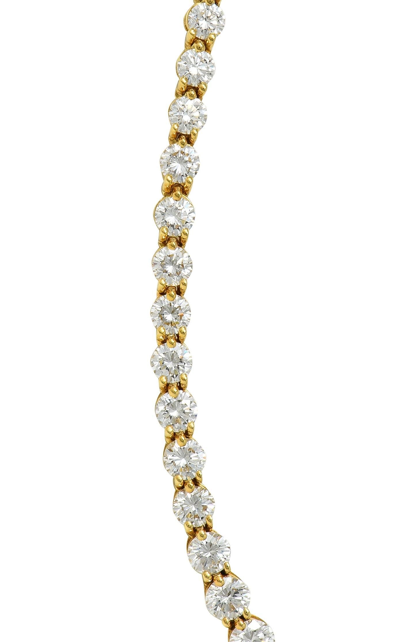Tiffany & Co. 10.18 CTW Diamond 18 Karat Yellow Gold Victoria Riviera Necklace For Sale 2