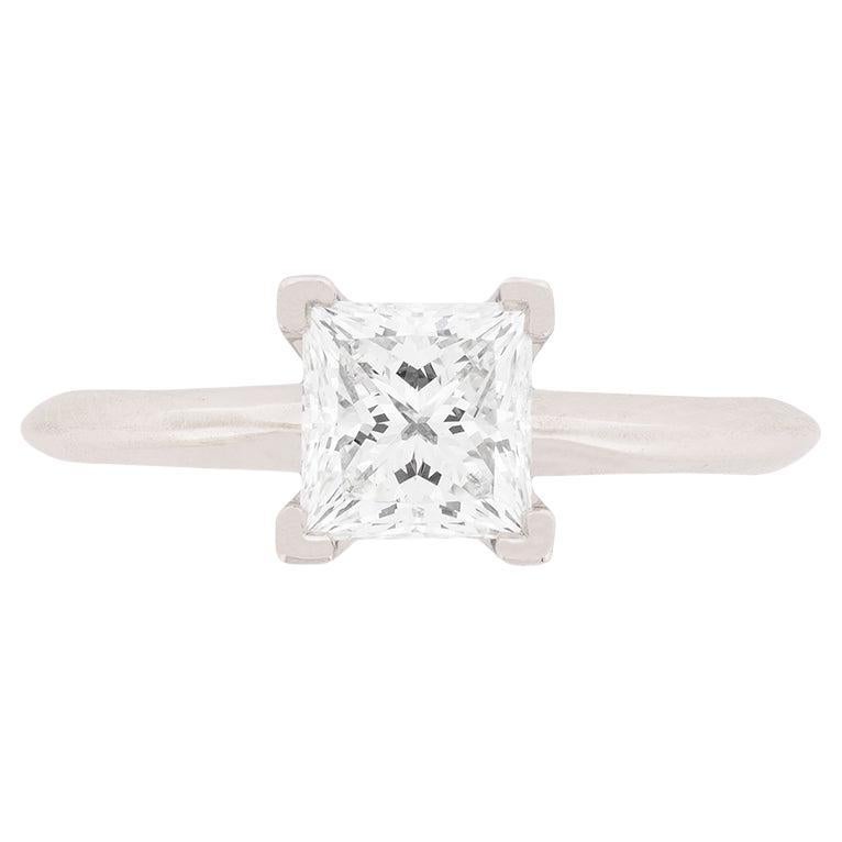 Tiffany & Co. 1.01ct Princess Cut Diamond Solitaire Engagement Ring
