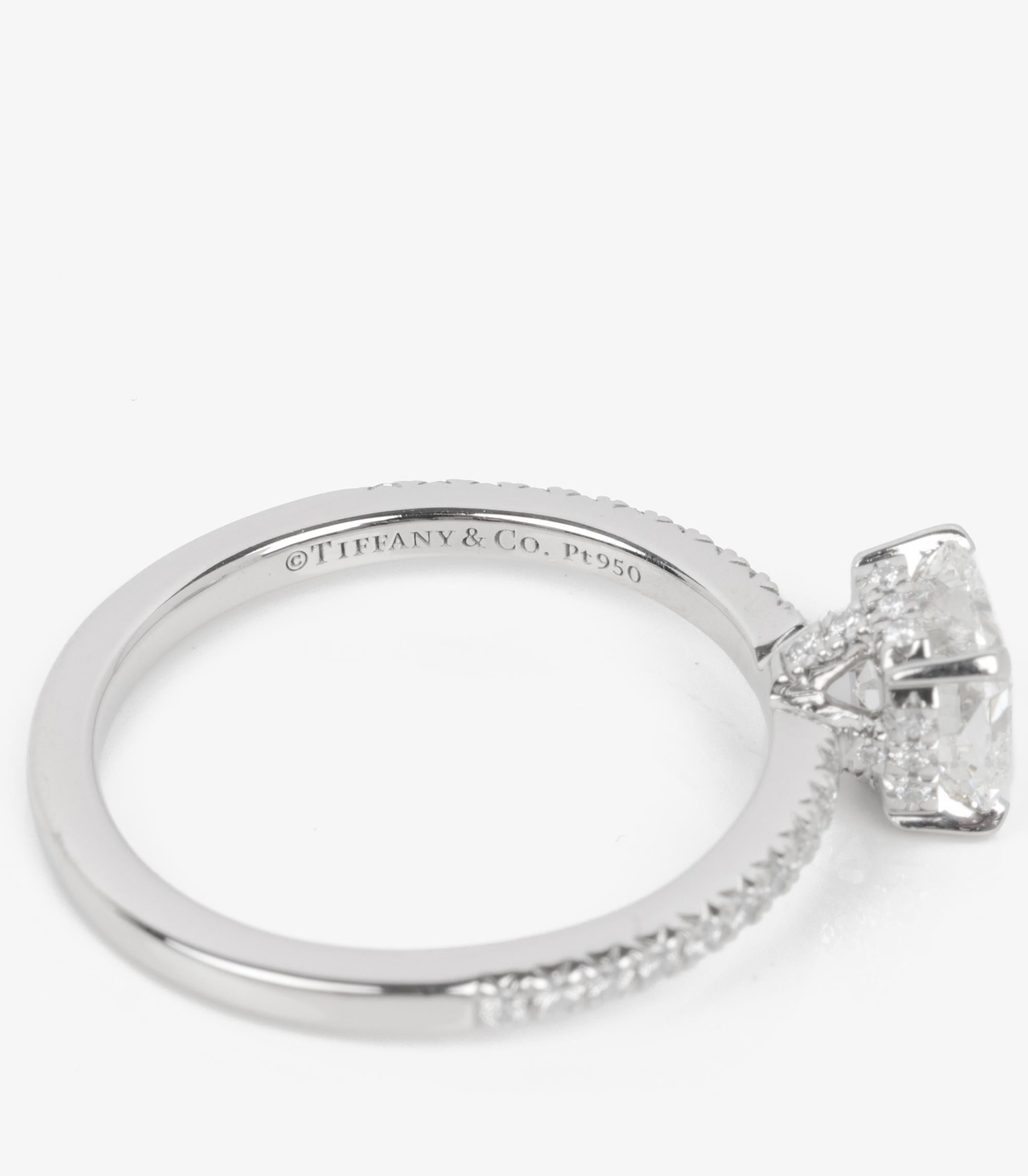 Tiffany & Co. 1.01ct True Diamond Platinum Ring In Excellent Condition For Sale In Bishop's Stortford, Hertfordshire