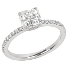 Tiffany & Co. Anillo de platino con diamante auténtico de 1,01 ct