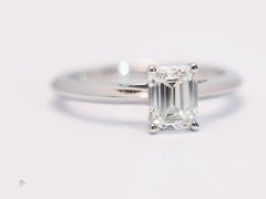 Tiffany & Co. 1.02 Carat H VS2 Emerald Cut Diamond Solitaire Engagement Ring PLT
