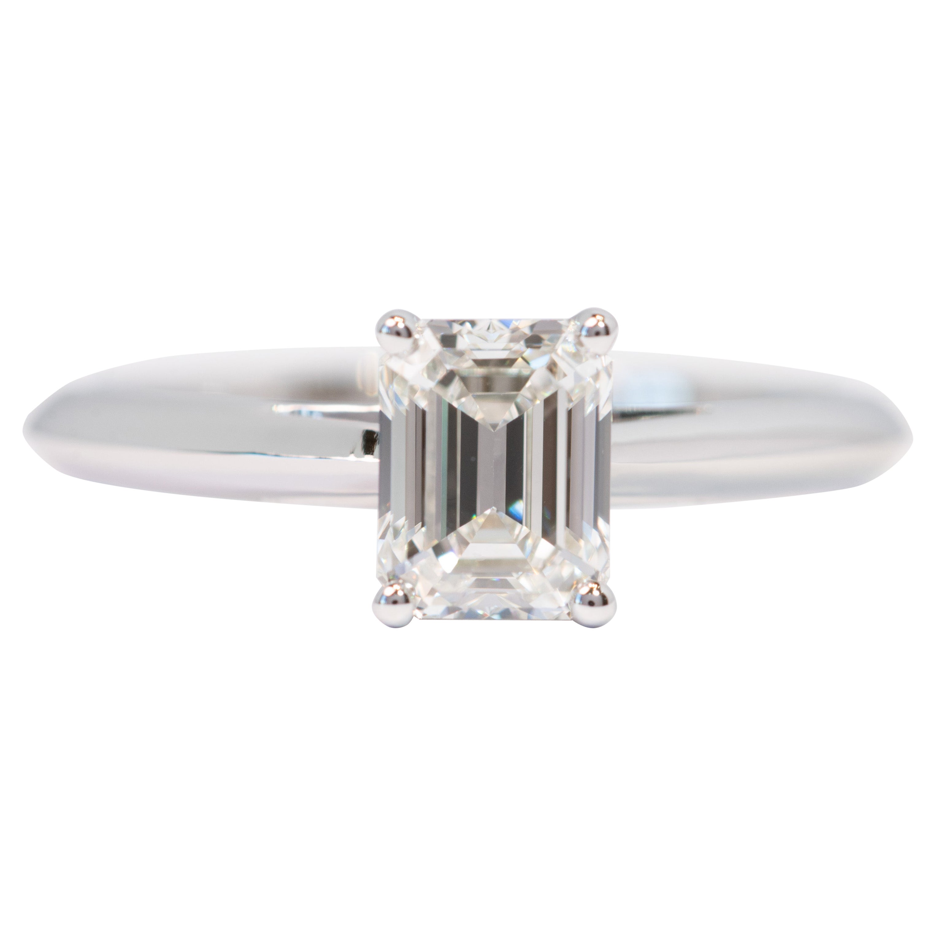 Tiffany & Co. 1,02 Karat H VS2 Smaragdschliff Diamant Verlobungsring PLT im Angebot
