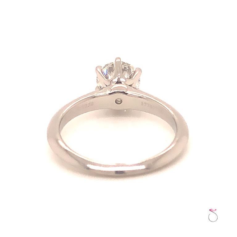 Tiffany & Co. 1.02 Ct. G, VVS2 Round Diamond Solitaire Platinum Ring 6
