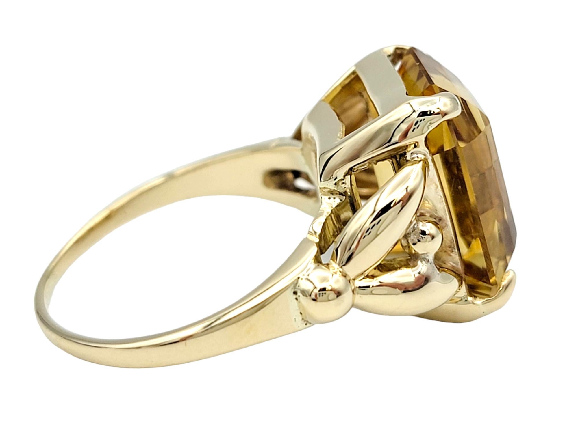 Tiffany & Co. 10.27 Carat Emerald Cut Citrine Cocktail Ring 14 Karat Yellow Gold In Good Condition In Scottsdale, AZ