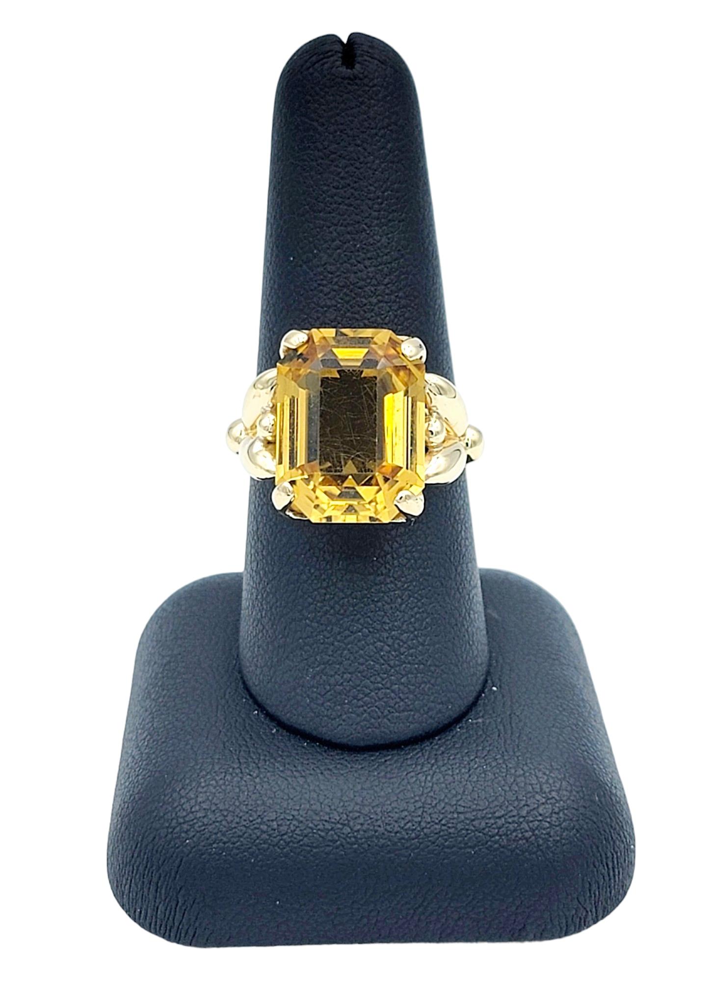 Tiffany & Co. 10.27 Carat Emerald Cut Citrine Cocktail Ring 14 Karat Yellow Gold 3