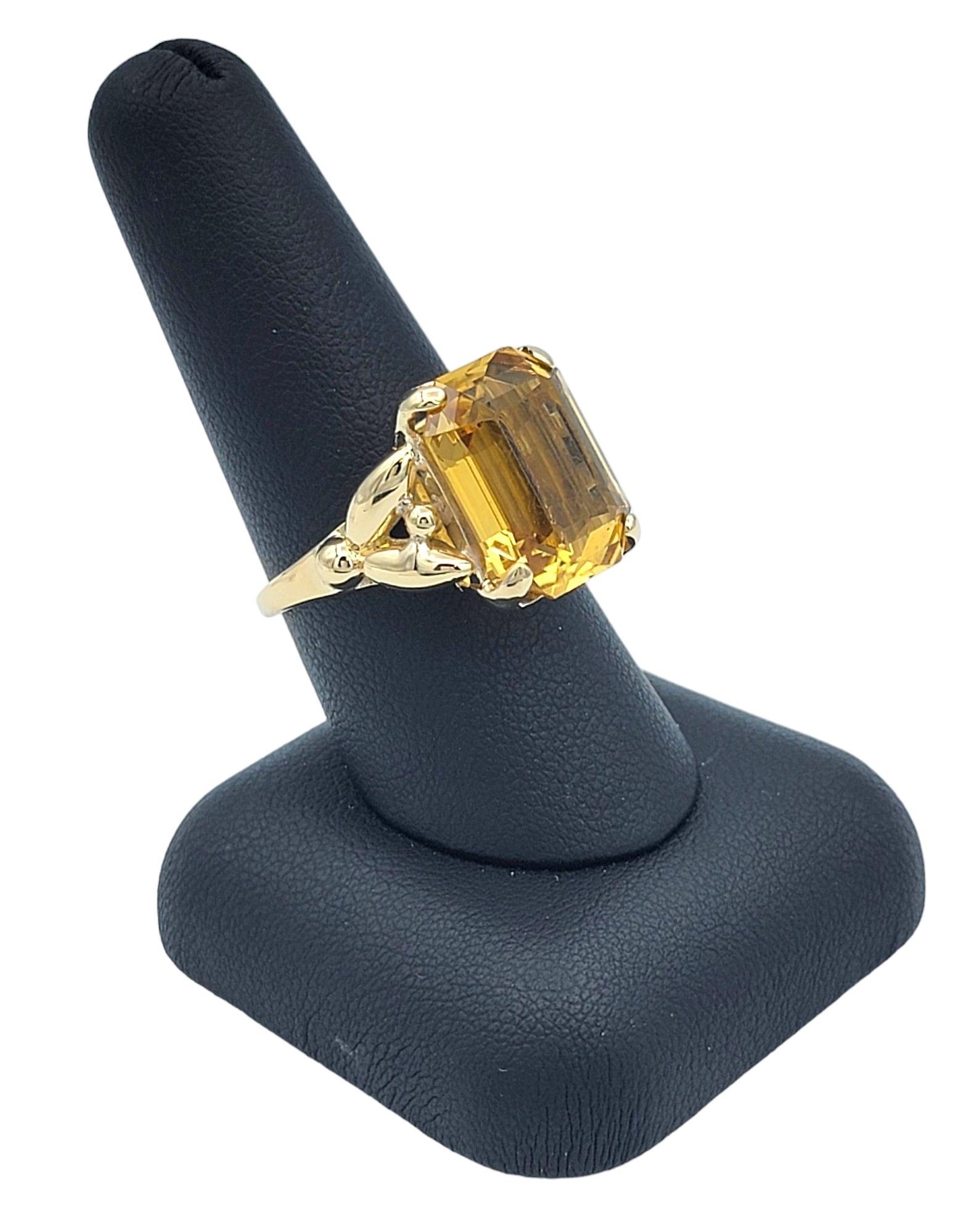 Tiffany & Co. 10.27 Carat Emerald Cut Citrine Cocktail Ring 14 Karat Yellow Gold 4