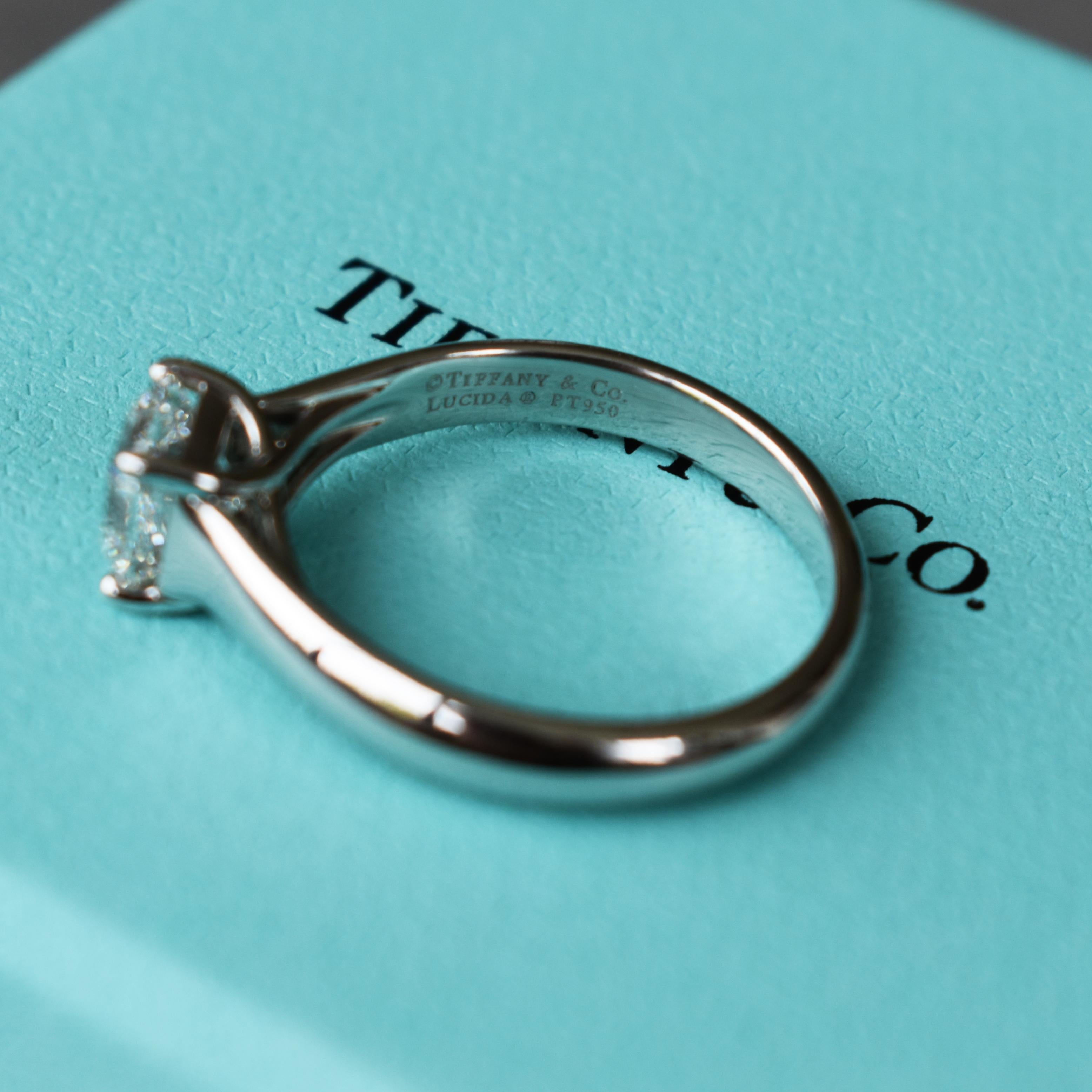 Women's Tiffany & Co. 1.02 Carat H VS1 Lucida Diamond Solitaire Ring, Platinum