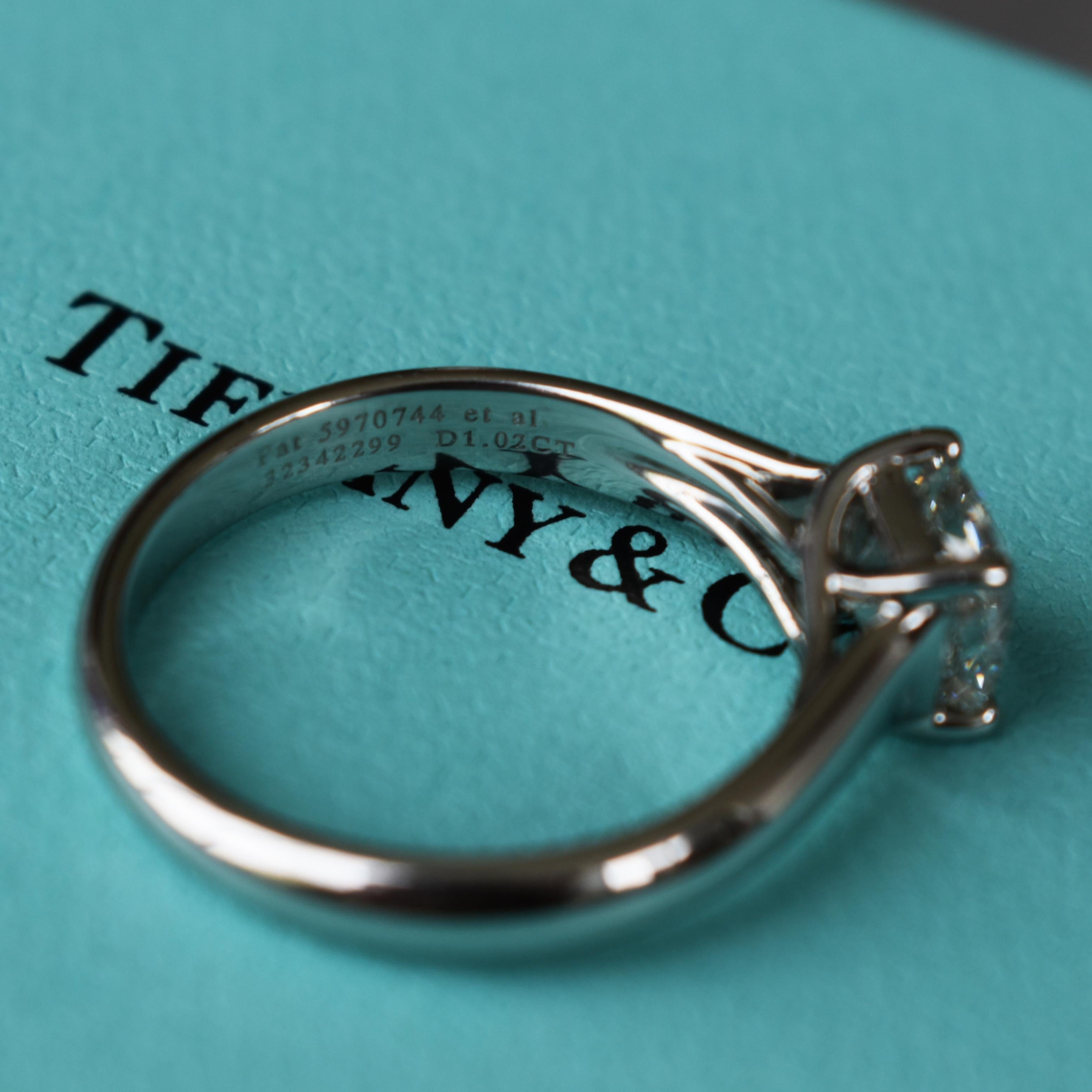 Tiffany & Co. 1.02 Carat H VS1 Lucida Diamond Solitaire Ring, Platinum 1