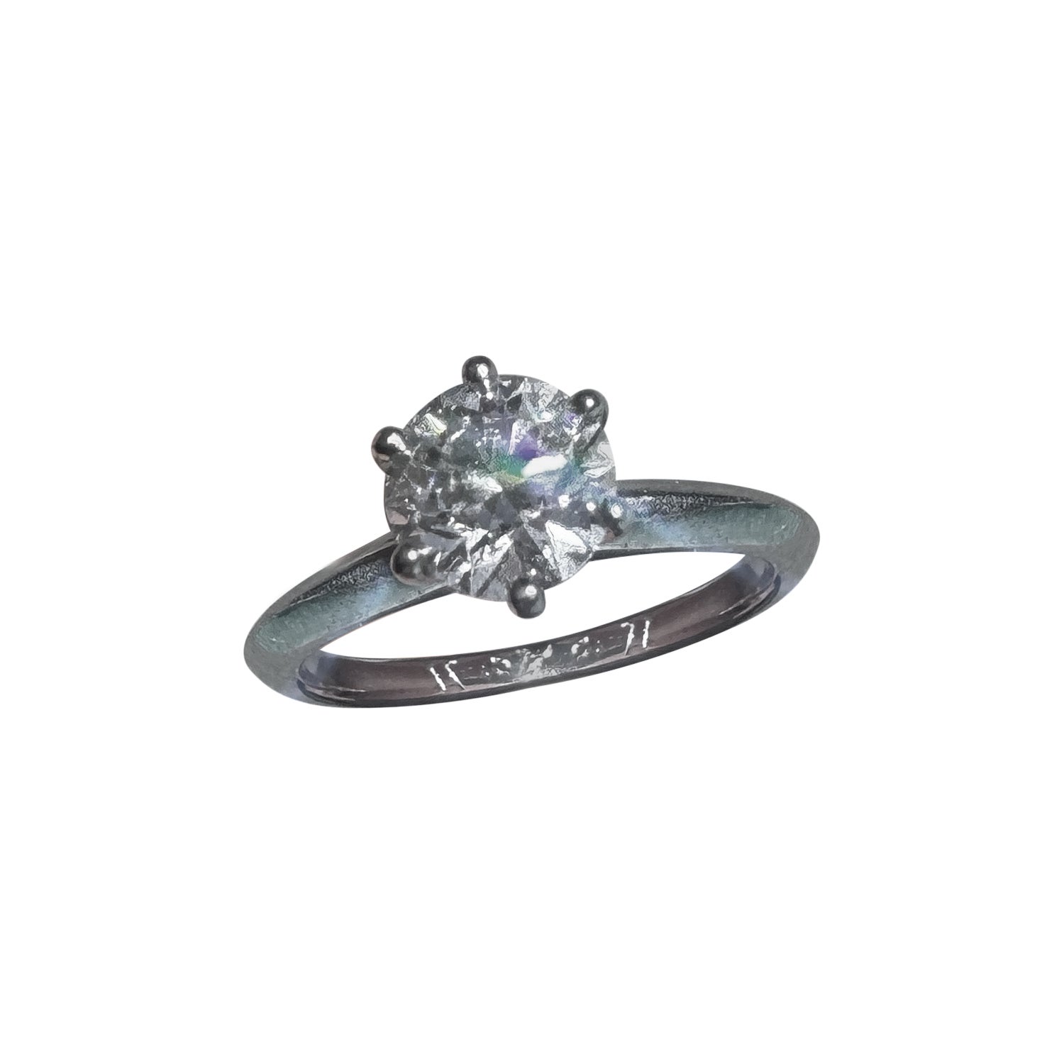 Tiffany & Co. 1.02ct F VVS2 Diamond Ring 2019 W/ Box & Papers Laser Etched Origi en vente