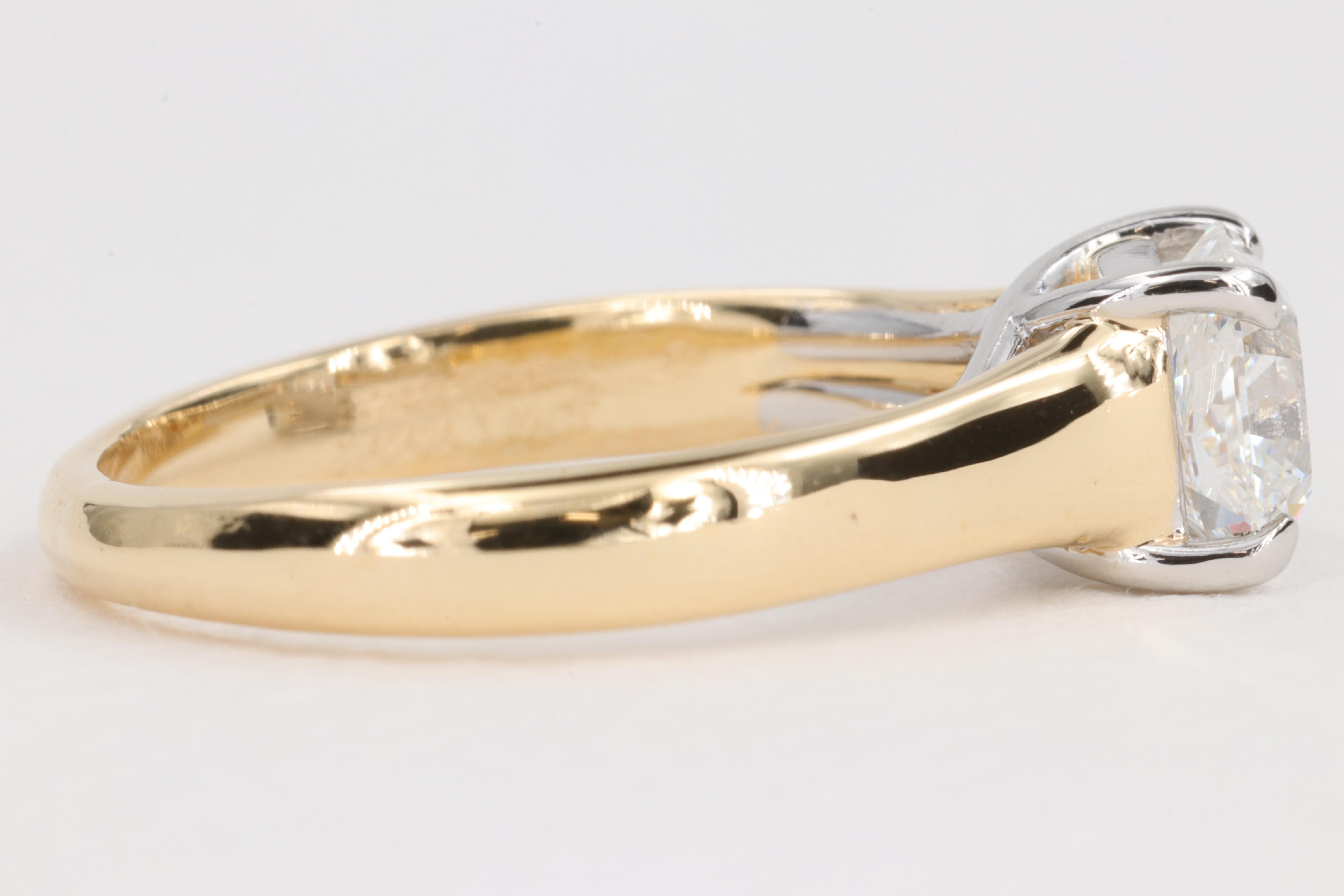 Tiffany & Co. 1.02ct Lucida Radiant Cut Yellow Gold & Platinum Engagement Ring 1