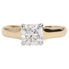 Tiffany & Co. 1.02ct Lucida Radiant Cut Yellow Gold & Platinum Engagement Ring