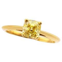 Tiffany & Co. 1.03 Carat Fancy Intence Yellow Diamond 18Karat Gold Ring US 5 3/4