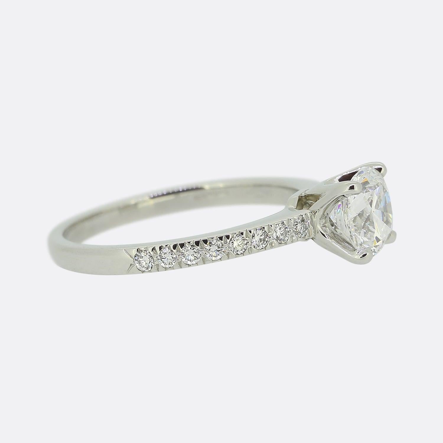 Cushion Cut Tiffany & Co. 1.04 Carat Diamond Engagement Ring For Sale