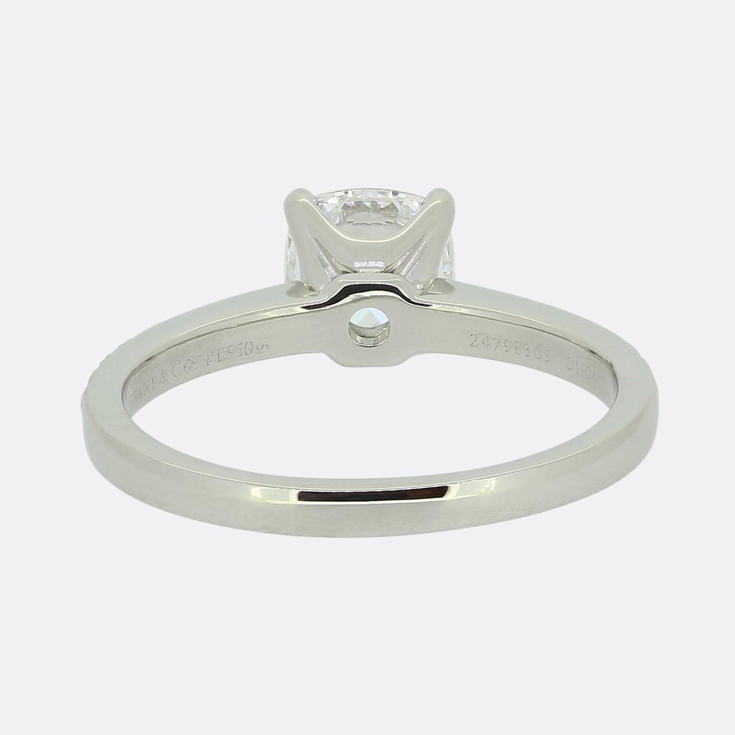 Tiffany & Co. 1.04 Carat Diamond Engagement Ring In Good Condition For Sale In London, GB