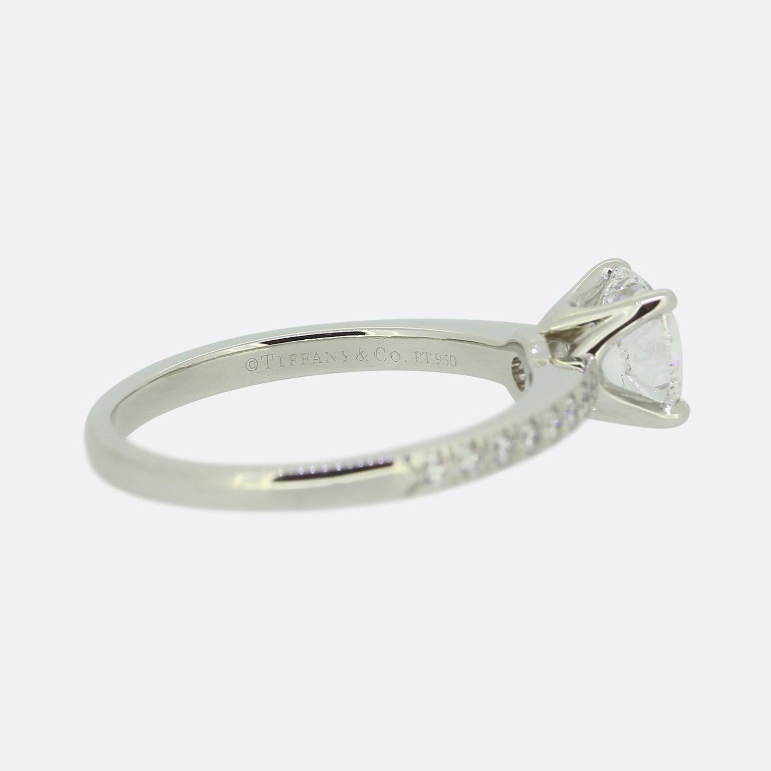 Tiffany & Co. 1.04 Carat Diamond Engagement Ring For Sale 1