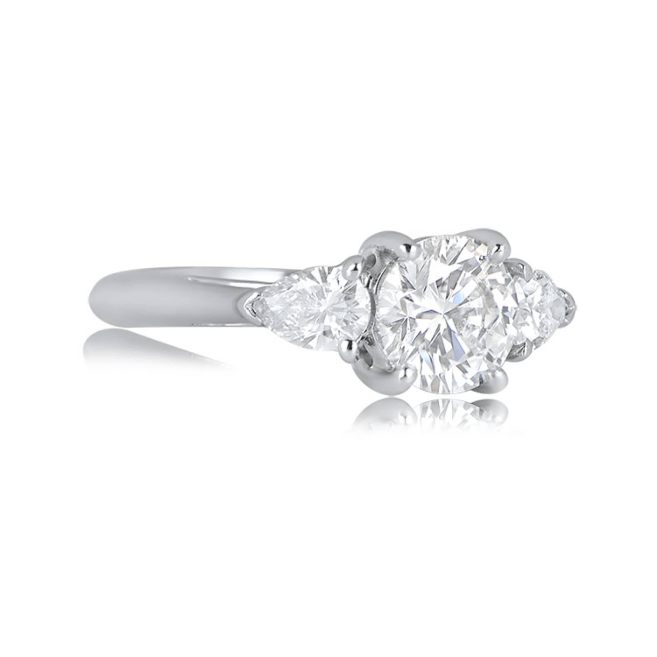 Art Deco Tiffany & Co. 1.04ct Brilliant Cut Diamond Engagement Ring, G Color, Platinum