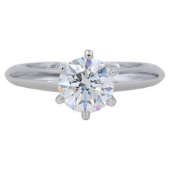 Tiffany & Co. Bague de fianailles solitaire en diamant rond brillant I VS2 de 1,04 carat