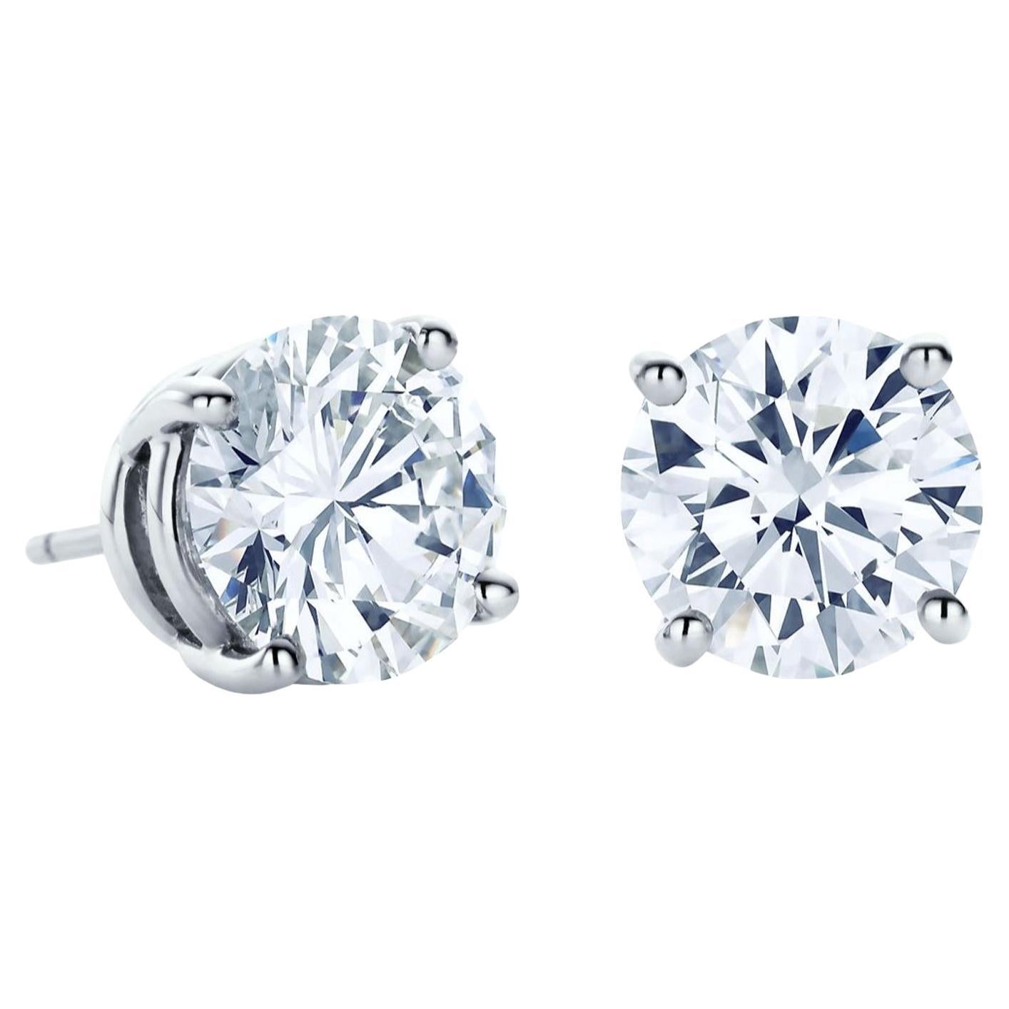 Tiffany & Co., clous d'oreilles en diamants ronds brillants de 1,04 carat, couleur E, pureté VS1 en vente