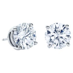 Used Tiffany & Co. 1.04ct Round Brilliant Diamond Stud Earrings E Color VS1 Clarity