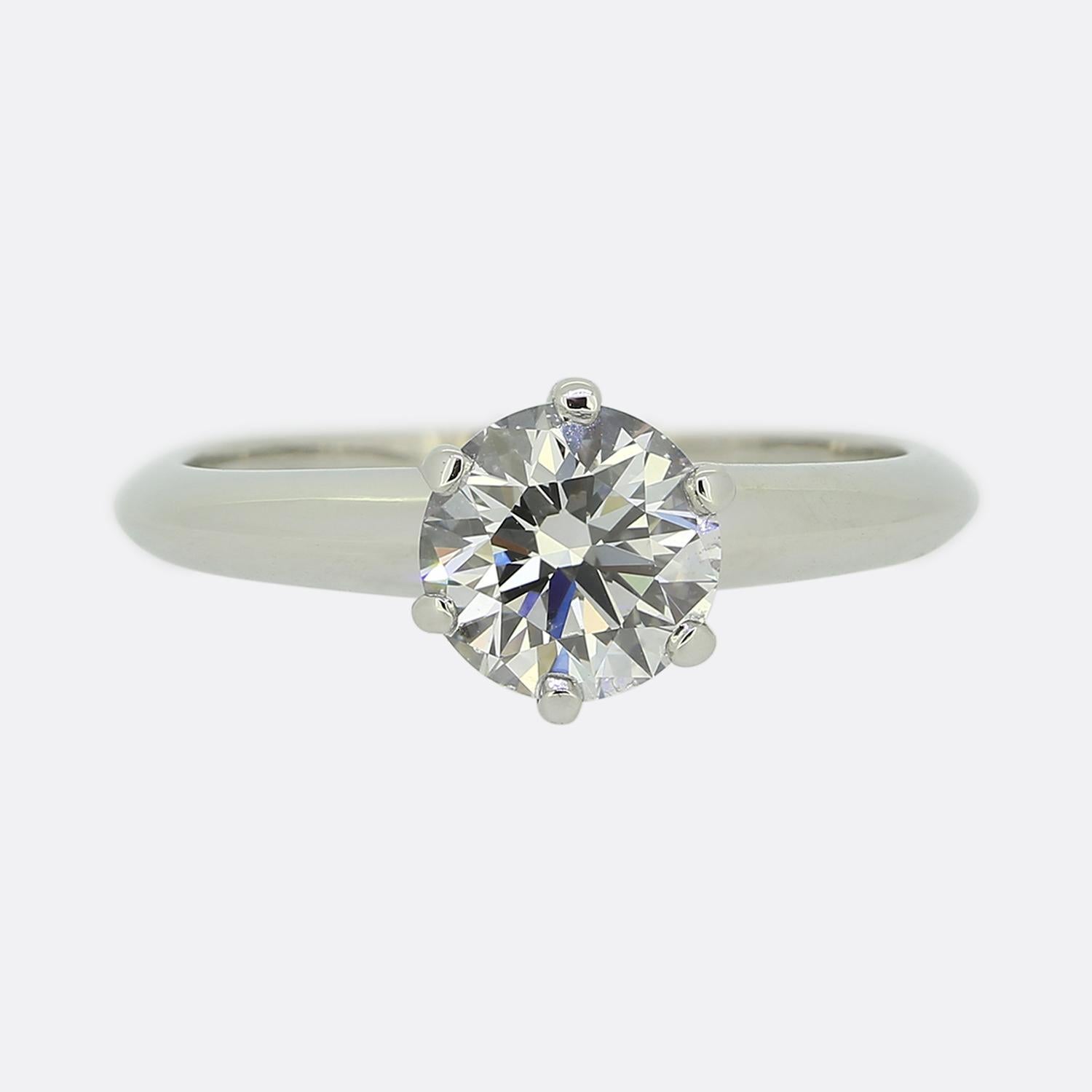 Taille brillant Bague de fiançailles Tiffany & Co. avec diamants de 1.05 carats en vente
