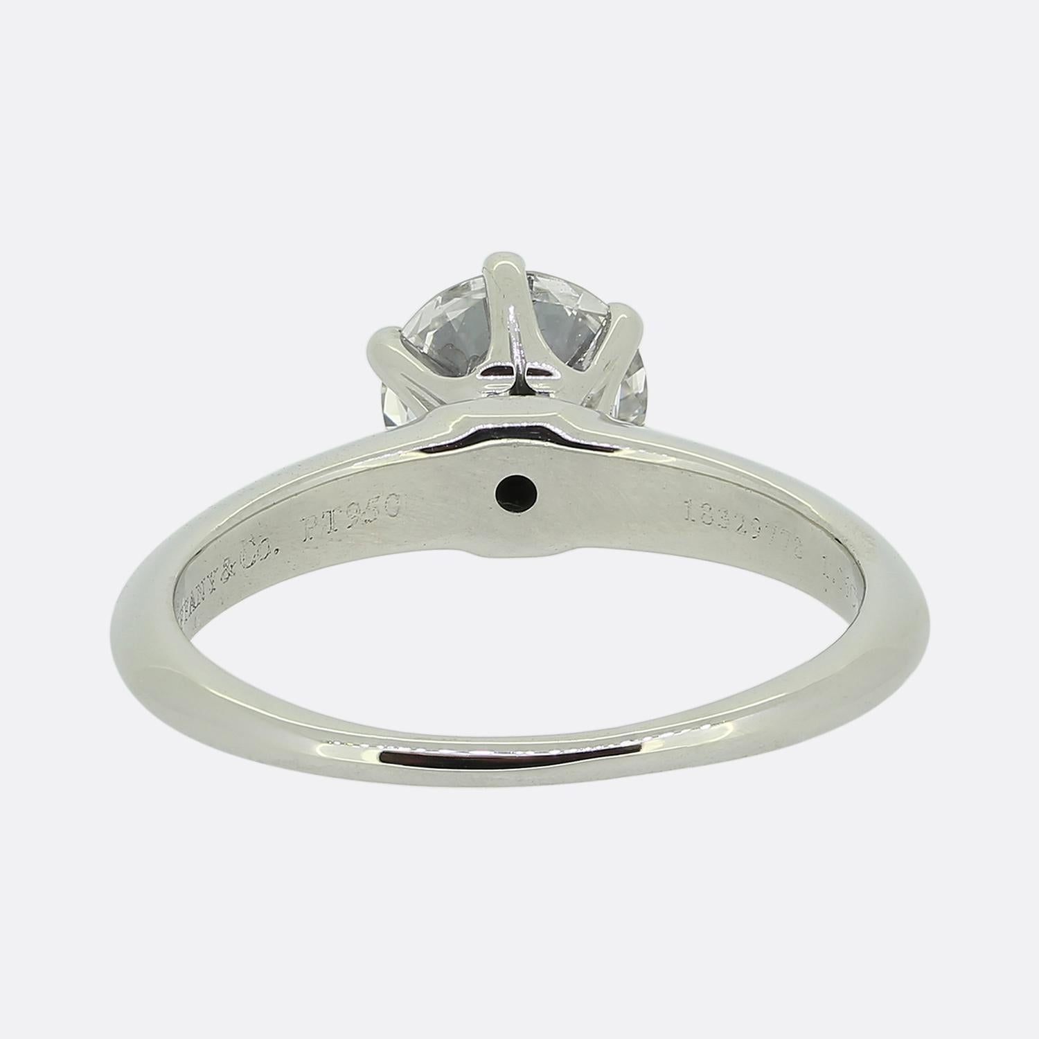 Bague de fiançailles Tiffany & Co. avec diamants de 1.01 carats Bon état - En vente à London, GB