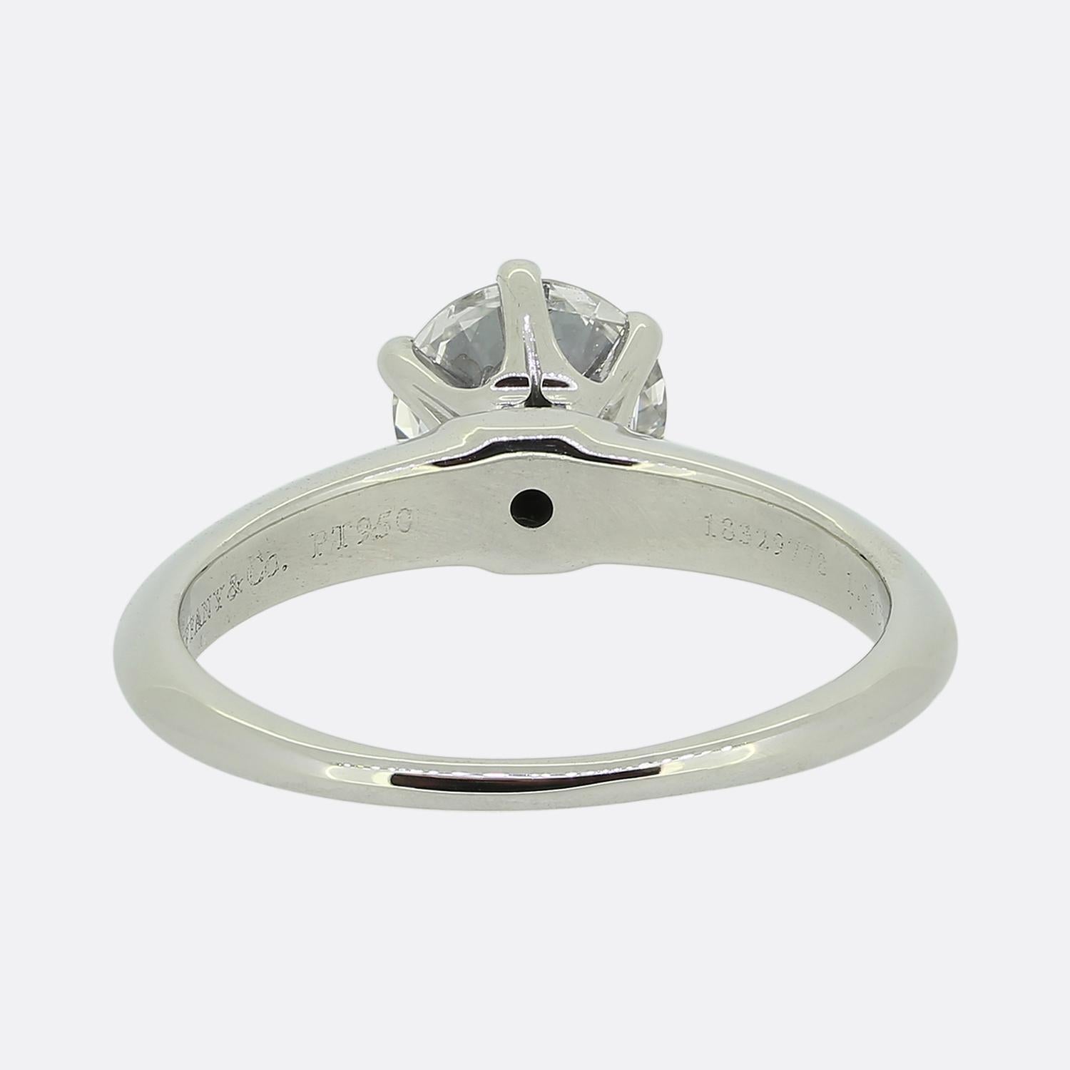 Bague de fiançailles Tiffany & Co. avec diamants de 1.05 carats en vente 1