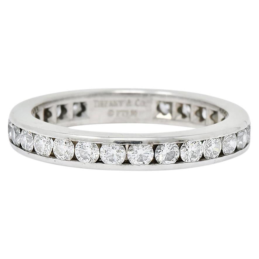 Tiffany & Co. 1.05 Carat Round Brilliant Cut Diamond Platinum Eternity Band Ring
