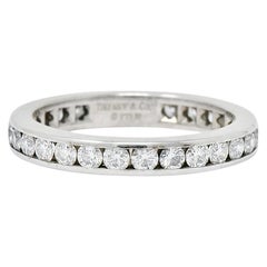 Tiffany 
Co. 1.05 Carat Round Brilliant Cut Diamond Platinum Eternity Band Ring
