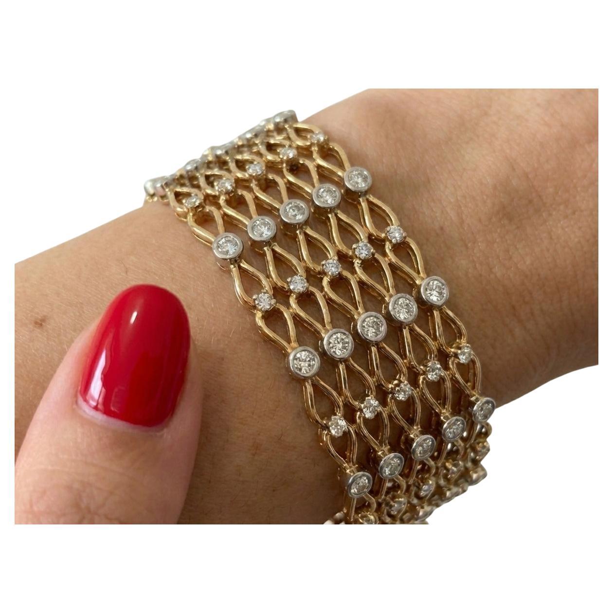 Tiffany 
Co. 10.50 Carat Diamond Bracelet 18k For Sale