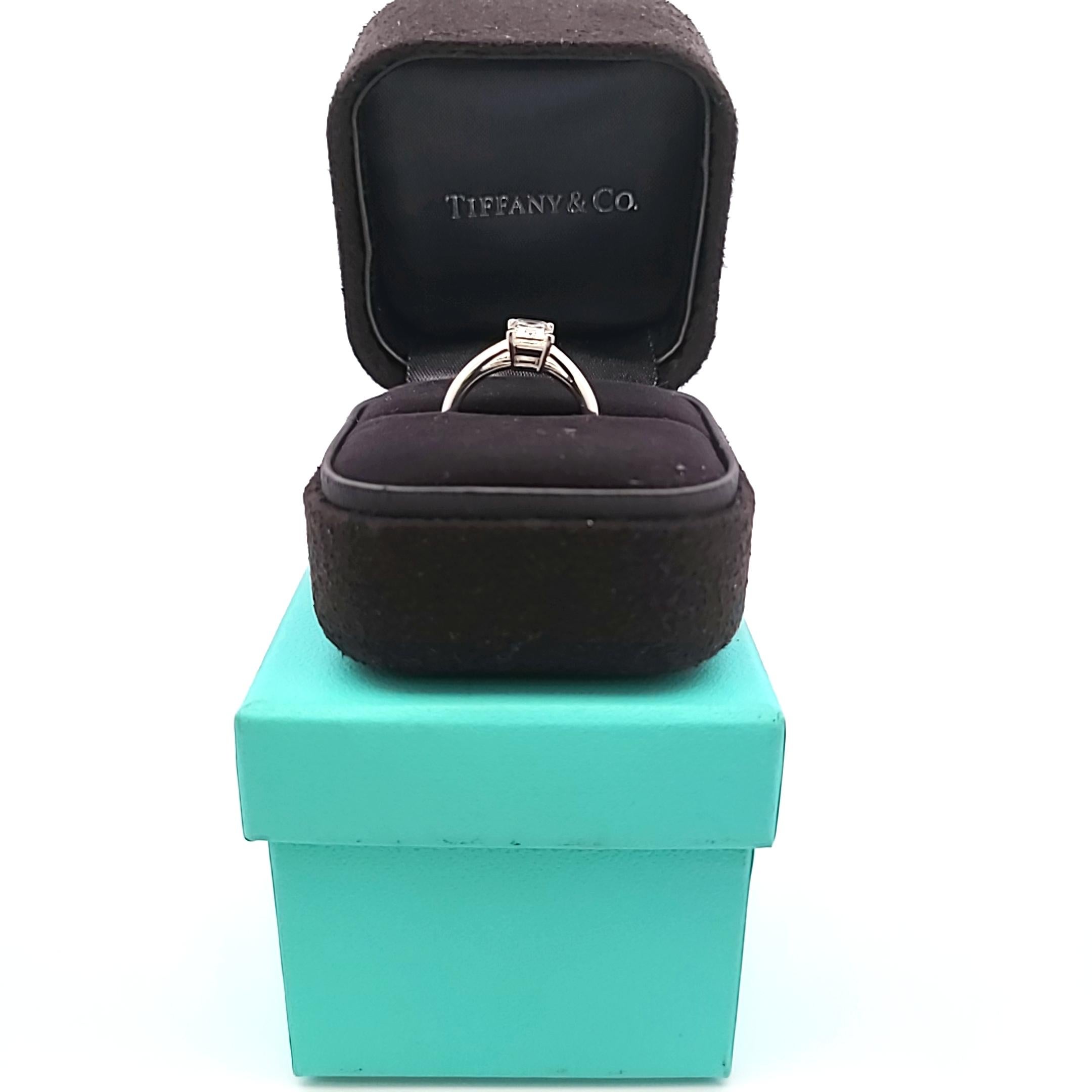 Tiffany & Co 1,06 Karat Smaragdschliff G VS1 Diamant Platin Verlobungsring im Angebot 1