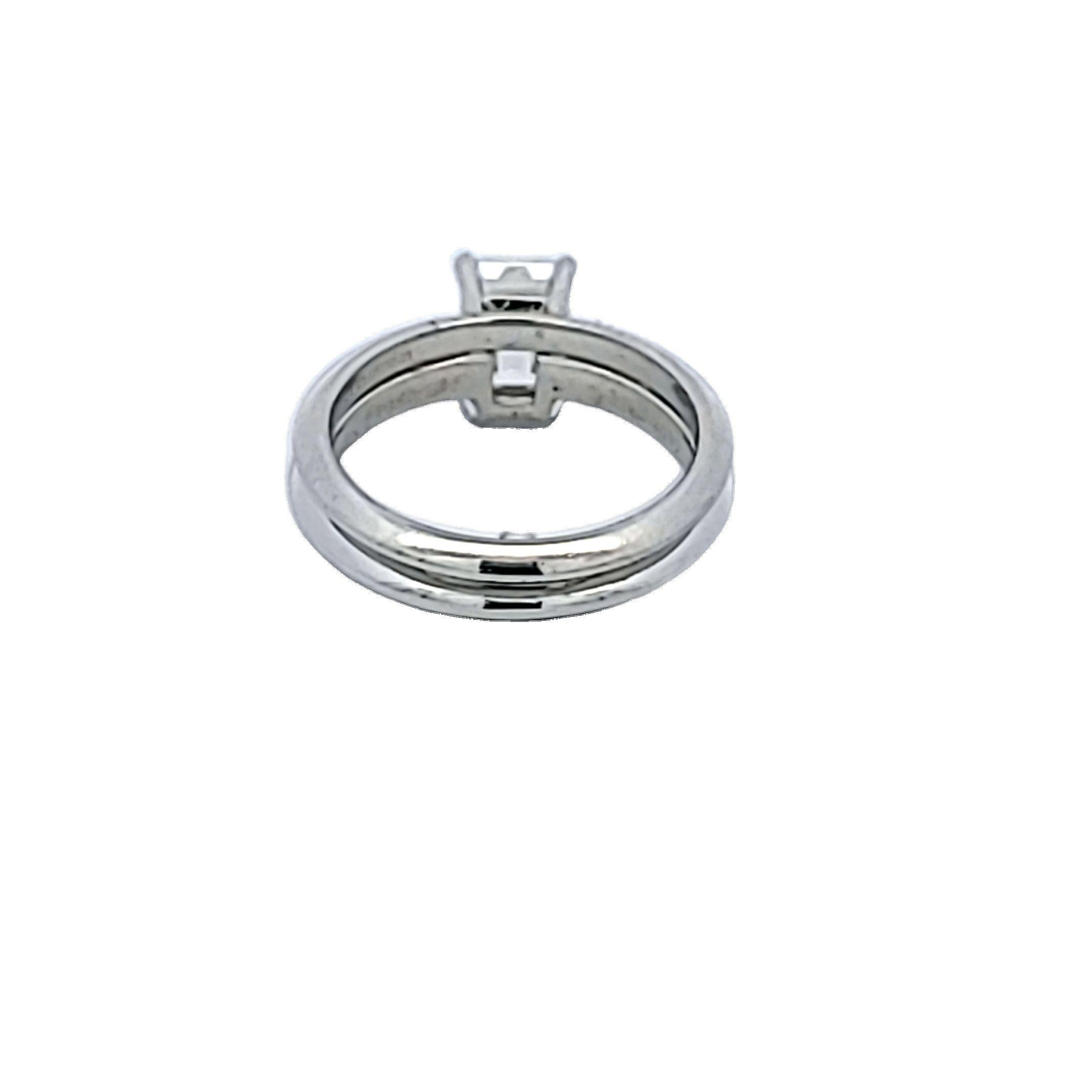 Tiffany & Co 1,06 Karat Smaragdschliff G VS1 Diamant Platin Verlobungsring im Angebot 2