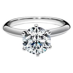 Tiffany & Co. 1.06 ct Total Weight Platinum Round Diamond Ring