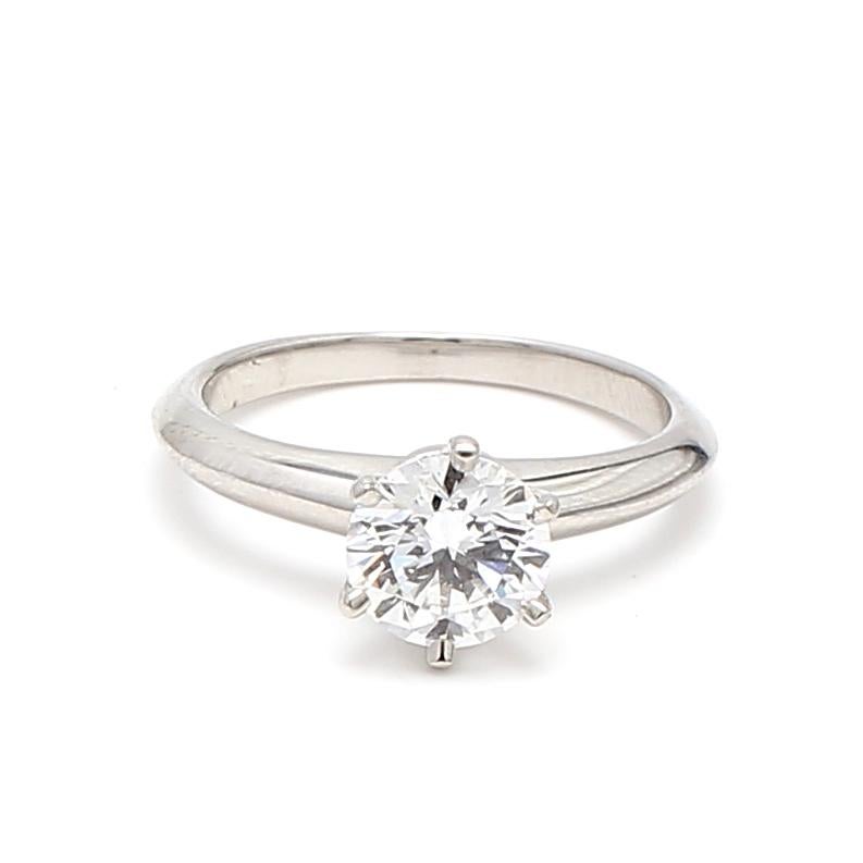 Designer:
Tiffany & Co


Title:
Tiffany & Co 1.07 Carat Round Brilliant D VS1 Diamond White Platinum Engagement Ring


Style:
Engagement


Metal:
White Platinum


Gemstone 1:
1.07 Carat Diamond


Number of