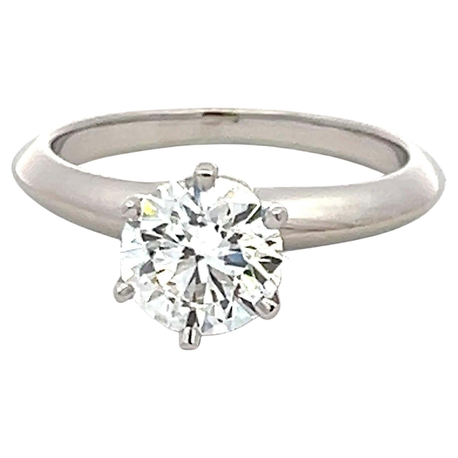 Tiffany & Co 1.07 Carat Round Brilliant Diamond Platinum Engagement Ring