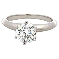 Tiffany & Co 1.07 Carat Round Brilliant Diamond Platinum Engagement Ring