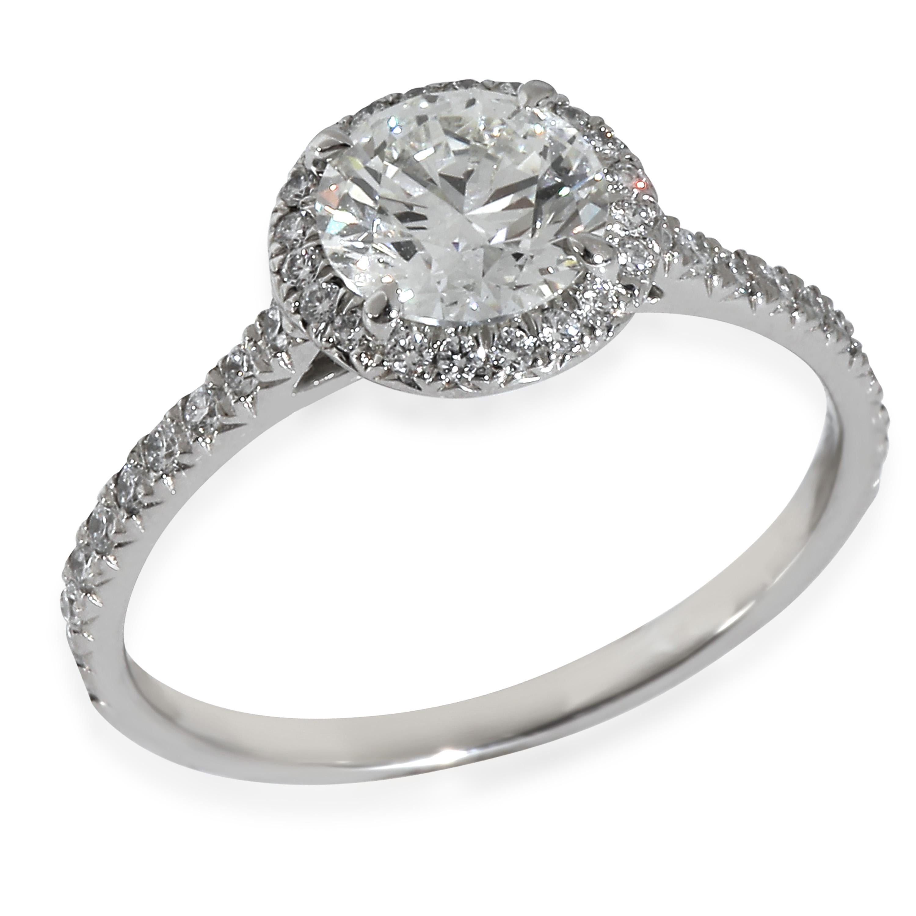 Round Cut Tiffany & Co. 1.07 ct Round Brilliant Diamond Soleste Engagement Ring For Sale