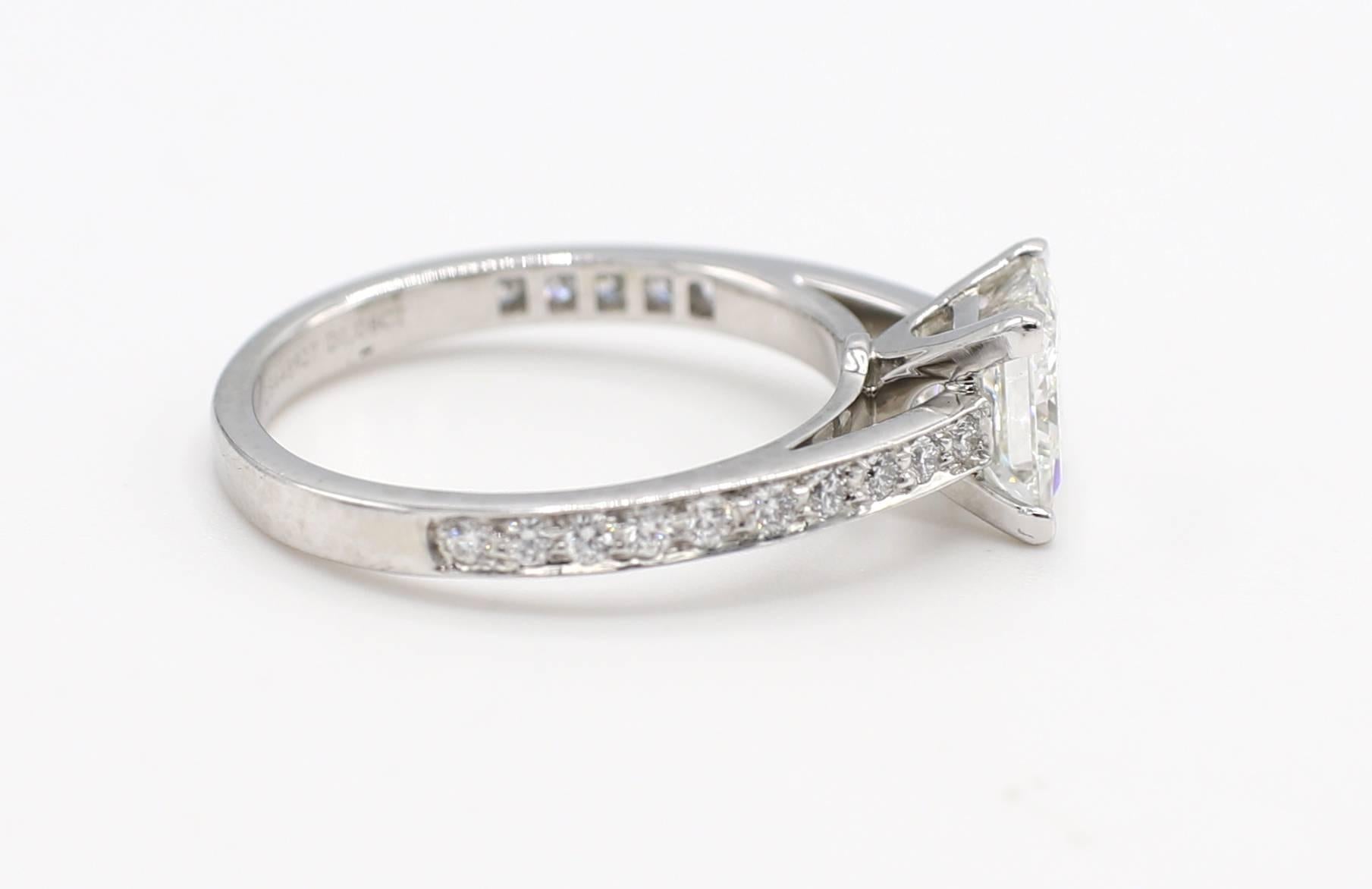 Tiffany & Co. 1.08 Carat H VVS1 Princess Cut Diamond Platinum Engagement Ring In Excellent Condition In  Baltimore, MD