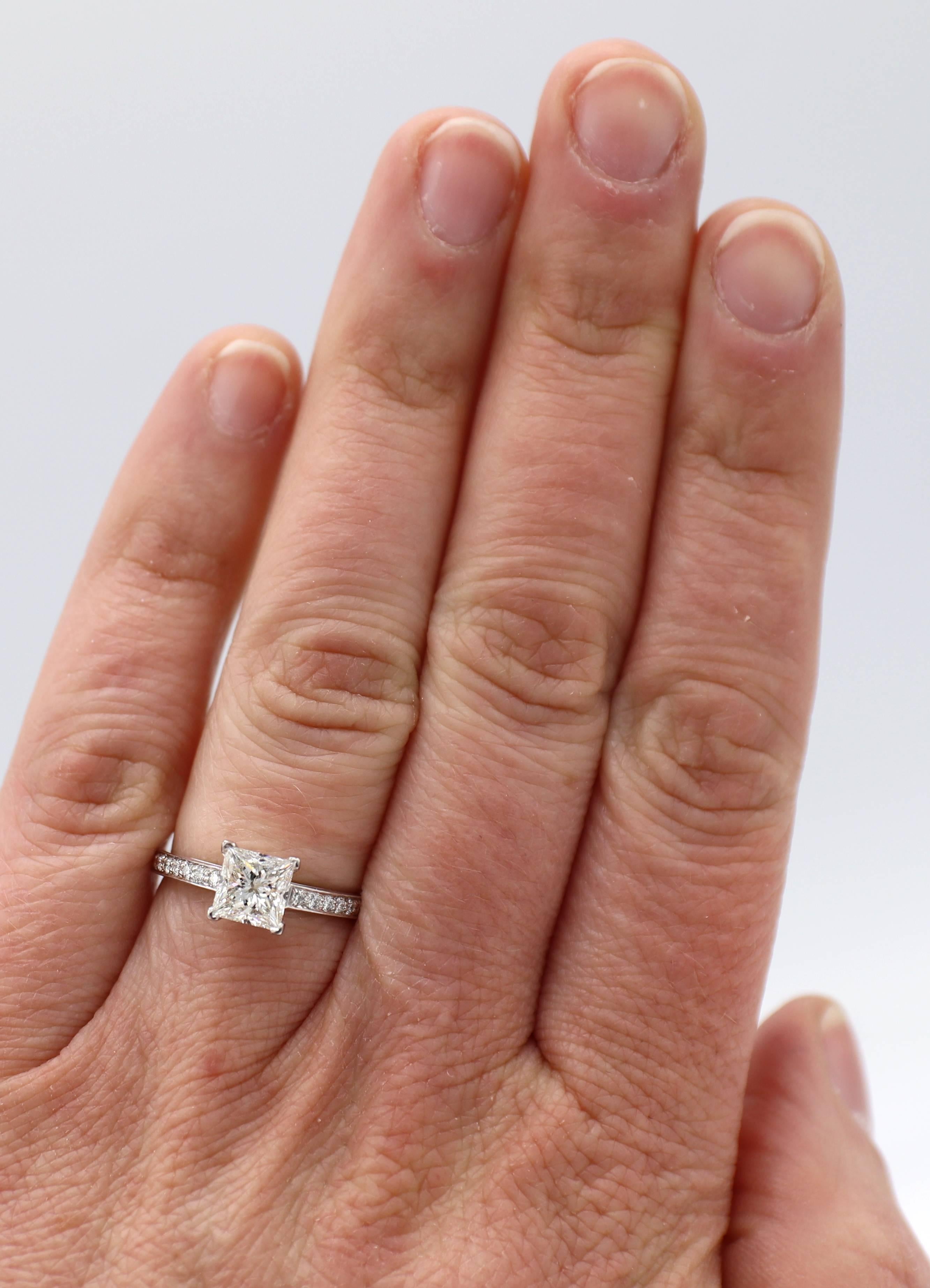 Tiffany & Co. Verlobungsring aus Platin mit 1,08 Karat H VVS1 Diamant im Prinzessinnenschliff 3