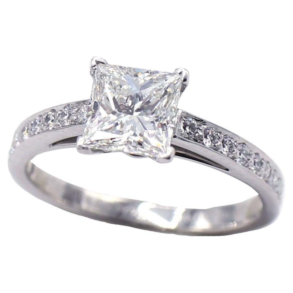 Tiffany & Co. 1.08 Carat H VVS1 Princess Cut Diamond Platinum Engagement Ring