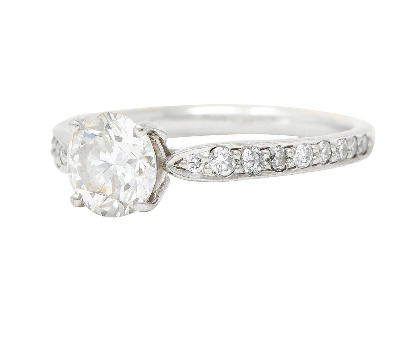 Contemporary Tiffany & Co. 1.08 Carats Diamond Platinum Engagement Ring