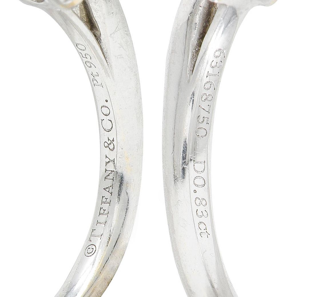 Brilliant Cut Tiffany & Co. 1.08 Carats Diamond Platinum Engagement Ring