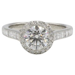 Tiffany & Co. 1.09 Carat F VS1 Natural Round Diamond Platinum Engagement Ring