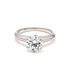 Tiffany & Co 1.09 Carat Round Brilliant Diamond Platinum Engagement Ring