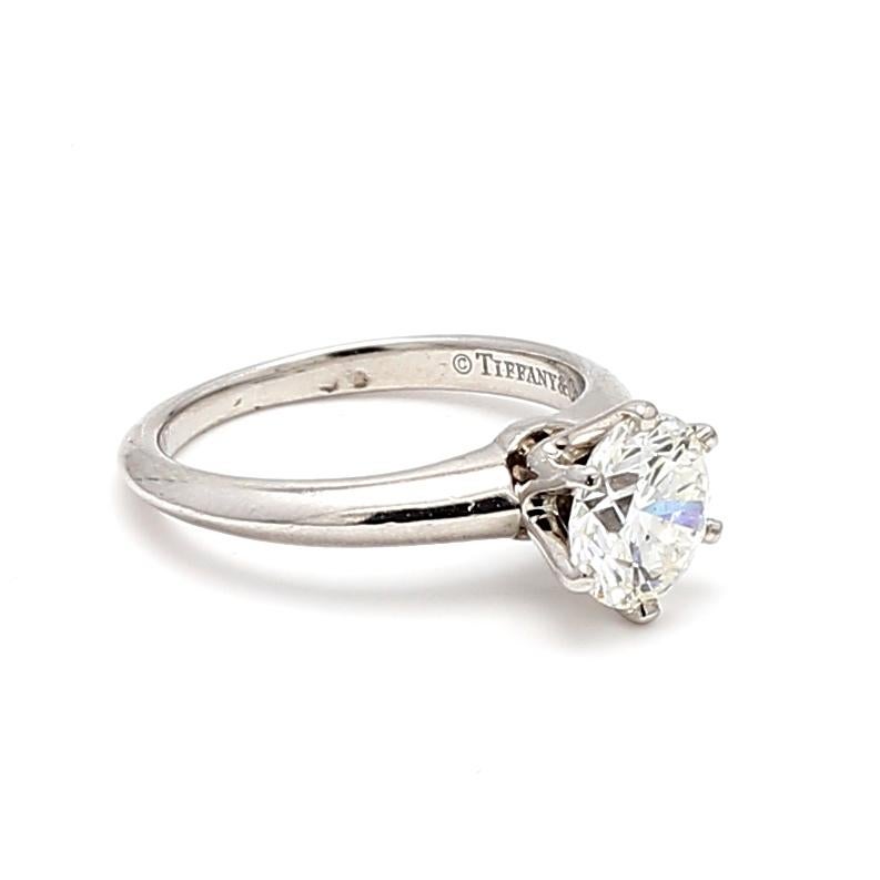 Brilliant Cut Tiffany & Co 1.09 Carat Round Brilliant Diamond Platinum Engagement Ring For Sale