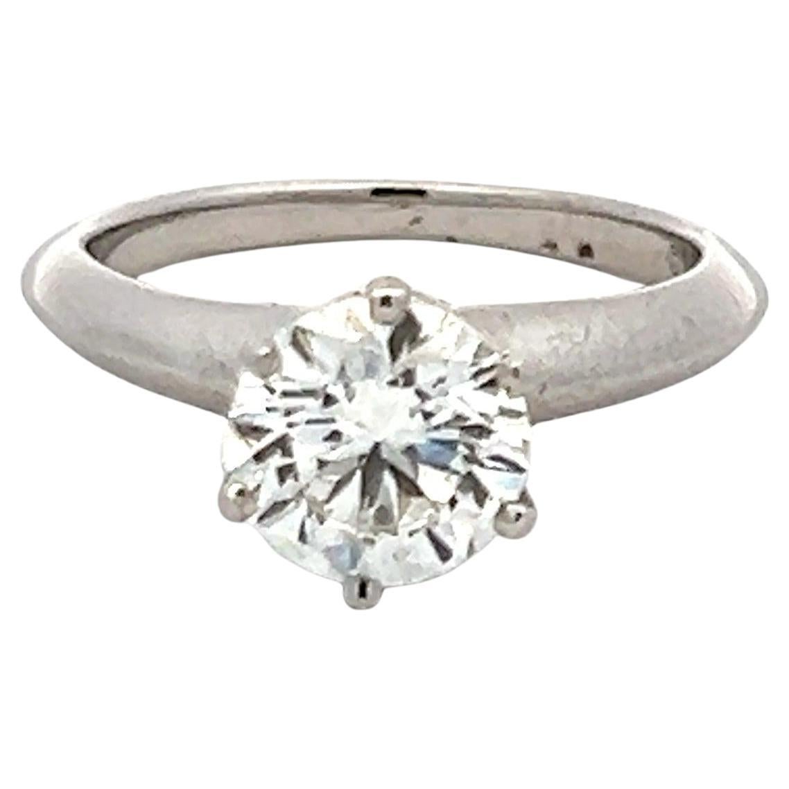 Tiffany & Co 1.09 Carat Round Brilliant Diamond Platinum Engagement Ring