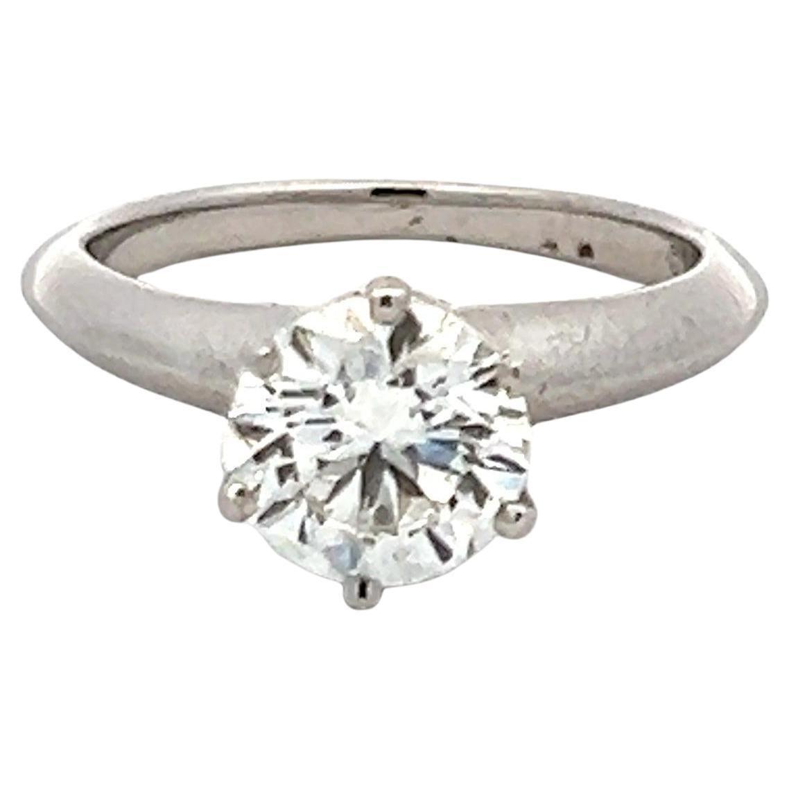 Tiffany & Co 1.09 Carat Round Brilliant Diamond Platinum Engagement Ring