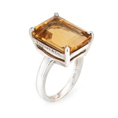 Tiffany & Co 10ct Citrine Ring Sparklers Sterling Silver 8 Fine Jewelry