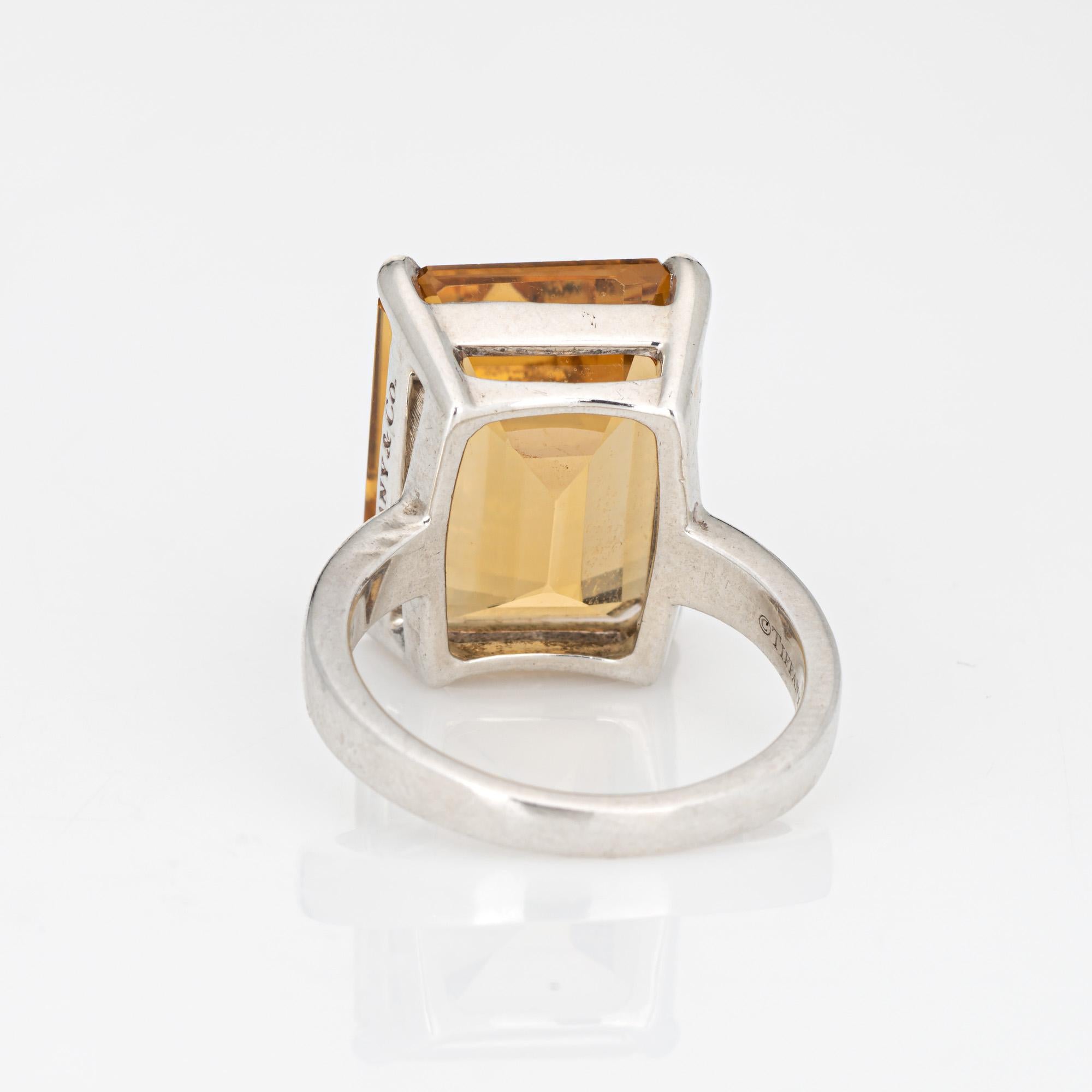 Tiffany & Co 10ct Citrine Ring Sparklers Sterling Silver 8 Fine Jewelry  In Good Condition In Torrance, CA