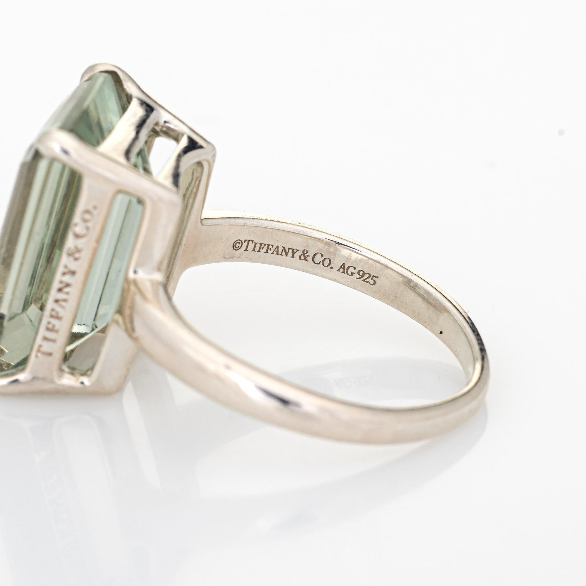 Emerald Cut Tiffany & Co. 10ct Green Amethyst Ring Sparklers Sterling Silver 8 Fine Jewelry