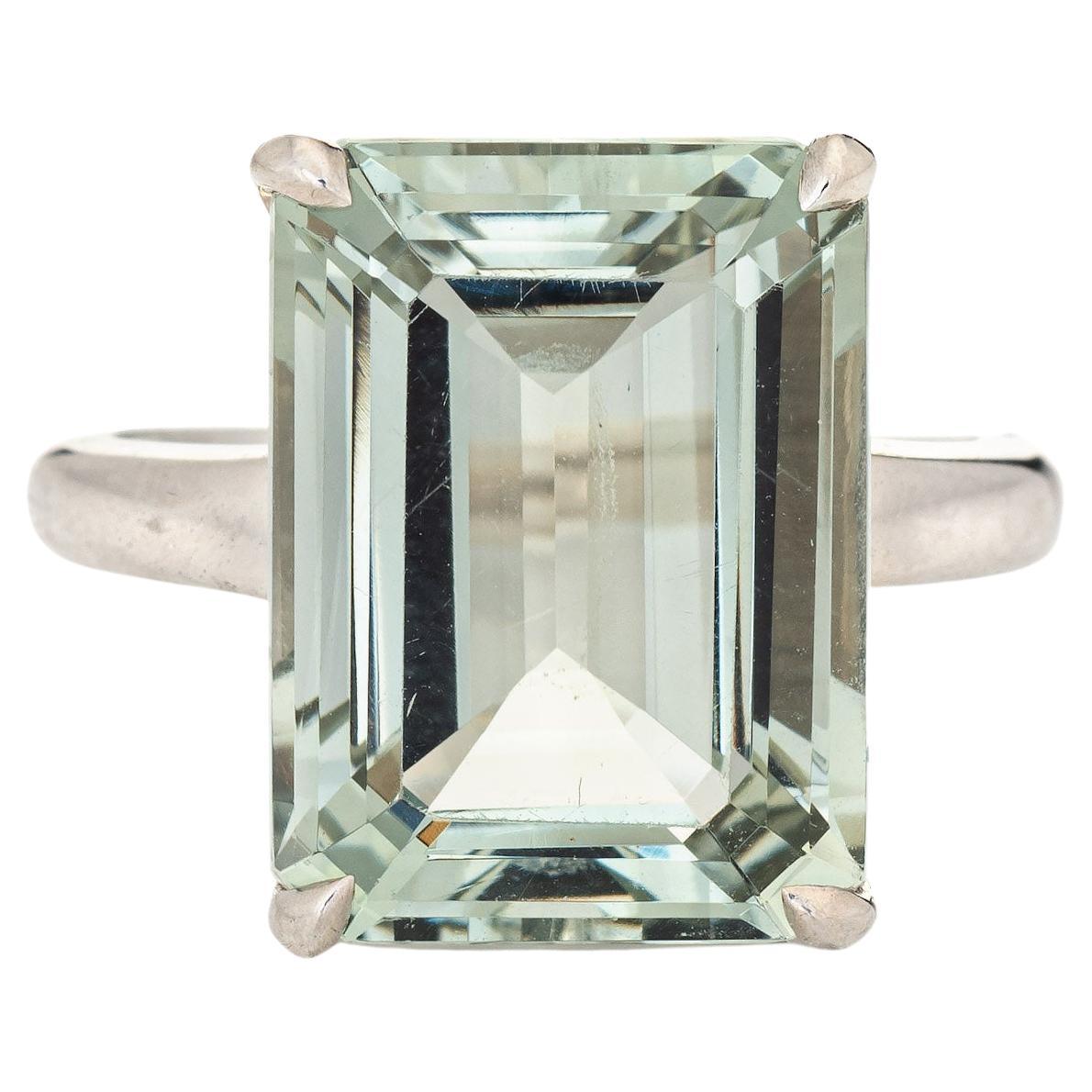 Tiffany & Co. 10ct Green Amethyst Ring Sparklers Sterling Silver 8 Fine Jewelry